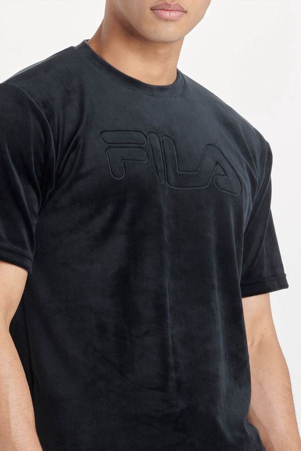 Fila Ewan 2 Velour Men's Tee - Black,NZ 780-47561